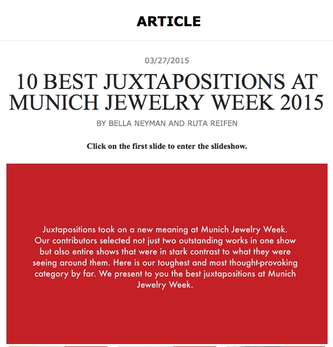 10 Best Juxtapositions at Munich Jewelry Week 2015, AJF